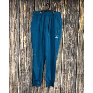 Reebok Joggers Mens M Teal Blue Distance Woven Athletic Active Training Pants